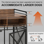 Dog Crate Furniture, 48" Heavy Duty Wooden Dog Crate End Table, XL Dog Kennel Furniture Large Breed, Decorative Dog Kennel Indoor with 3 Drawers & Steel Tubes 48" L x28 W x38 H (Rustic Brown)