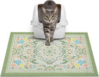Glittme Cat Litter Mat with Non-Slip Bottom Litter Box Mat 24"X15" Litter Trapping Mat Easy to Clean Washable Cat Food Mat for Kitty,S