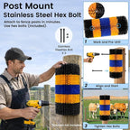 17" x 7.9" Livestock Scratching Brush for Horse, Wall-Mount Grooming and Massage Scratch Brushes for Cow Donkey Goats Horse Sheep, with 8 Screws for Back Itch Relief & Keep Cleaning (1Pcs)