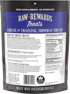 Northwest Naturals Raw Rewards Freeze-Dried Pork Heart Treats for Dogs and Cats - Bite-Sized Pieces - Healthy, 1 Ingredient, Human Grade Pet Food, All Natural, Proudly Made in USA, 3 Oz