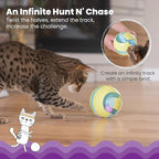 Catstages Twist-A-Ball 3-in-1 Convertible Cat Track Toy, Rolling Ball Toy for Indoor Cats, Green