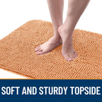 OLANLY Dog Door Mat for Muddy Paws 44x32, Absorbs Moisture and Dirt, Absorbent Non-Slip Washable Doormat, Quick Dry Chenille Mud Mat for Dogs, Entry Indoor Entryway Carpet for Inside Floor, Orange