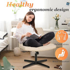 FDW Criss Cross Chair Armless Cross Legged Office Desk Chair Adjustable Swivel Ergonomic Desk Chair No Wheels U Shaped Backrest with Wide Seat Native Sponge Computer Task Vanity Chair for Home Office