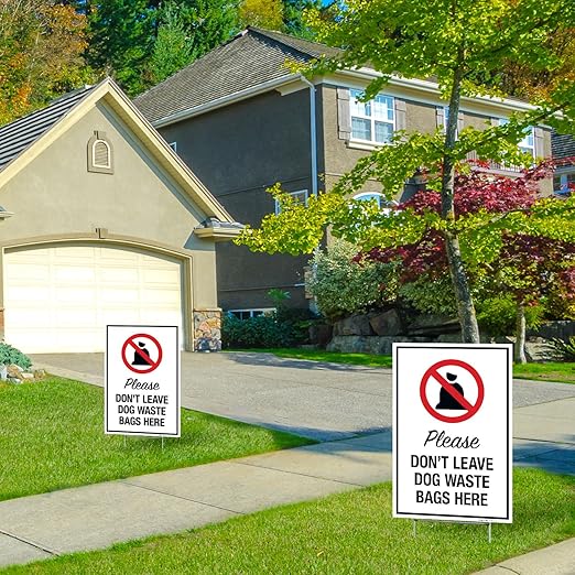 No Pets Allowed in Athletic Field Areas (2 Pack) Double Sided 12x18 Inches, Corrugated Plastic with Metal H Stake, Made in USA
