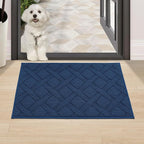COSY HOMEER Door Mat Indoor Entrance, Non-Slip Absorbent Doormat for Front Door, Low-Profile Entryway Mat for Dirty Paws, Washable Dirt Trapper Mats (20"x32", Blue)