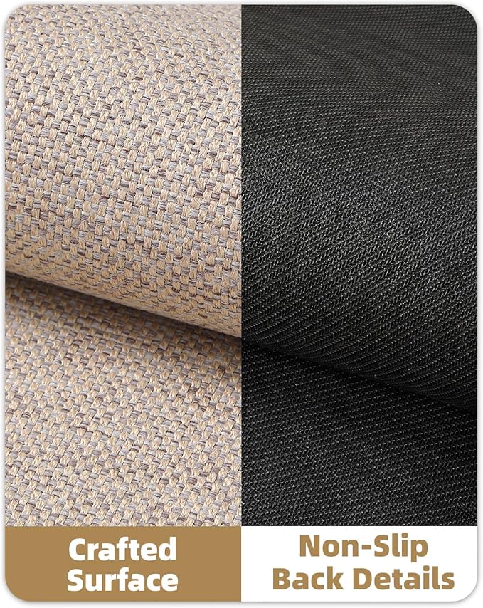 Color&Geometry Door Mat 2'4"x12' Runner Rug with Rubber Backing, Non Slip Washable Hallway Kitchen, Carpet Runners for Hallway Living Room Bedroom, Beige (Rolled-up NO Creases)