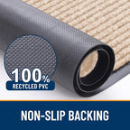 OLANLY Front Door Mat Indoor Outdoor Entrance, Waterproof Heavy Duty Doormat, Fade Resistant, Low Profile, Easy Clean Patio Porch Welcome Floor Mats for Entry, 40x32, Beige