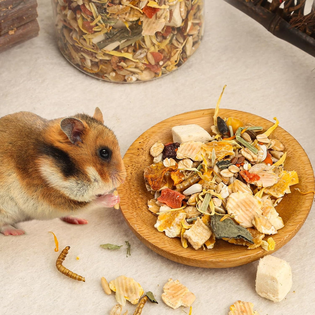 Gourmet Hamster & Gerbil Food, Dry Food for Hamsters-Supports Healthy Digestion and Healthy Teeth Unique Edible Treats for Guinea Pigs, Hamsters, Gerbils