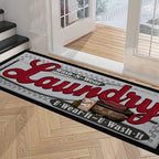 Pauwer Laundry Room Rug Runner 20"x60" Waterproof Rubber Laundry Mat Non Slip Kitchen Mats for Floor Washable Floor Mat Runner Rug for Farmhouse Mudroom Washroom Bathroom Decor