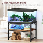 40-50 Gallon Fish Tank Stand, Aquarium Stand with 2-Tier Storage Shelves, Heavy Duty Breeder Turtle Terrarium Stand Rack for Home Office, 36.2" L x 18.9" W x 24.4" H, Rustic Brown FTHR4001
