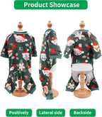 PET SHOW 4 Pack Christmas Small Dog Pajamas Holiday Dog Clothes for Medium Dogs Girl Boy Soft Stretchy PJs Xmas Jumpsuit Puppy Cats Onesies Red Green Outfits with Sleeve Pets Dachshund Costume L