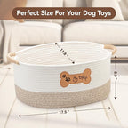 Dog Toy Basket - Cotton Rope Dog Toy Bin With Handle - Cute Woven Pet Toy Box - Perfect Toy Basket For Pets - Storage Baskets For Organizing - Toy Box For Dogs