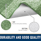 Smiry Dog Door Mat for Muddy Paws, Absorbs Moisture and Dirt, Low-Profile Entryway Mat with Non-Slip Backing, Entry Indoor Outdoor Doormat for Inside Floor (36x24 Inches, Sage Green, Striped)