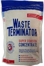 Doggie Dooley Waste Terminator Powder - 360 Gram - Pet Digester Concentrate for In-Ground Disposal Unit - Breaks Down Waste and Odors - Resealable Pouch - 1 Year Supply for Large Breeds - White
