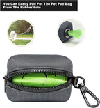 Petmolico Dog Poop Bag Holder Leash Attachment, Dog Waste Bag Dispenser Zippered Pouch, Fits Any Dog Leash, Includes Free Roll of Dog Bags, Poop Bag Dispenser - 2 Pack, Deep Gray