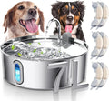 Smartoo Dog Water Fountain for Large Dogs 7L/236oz Stainless Steel Dog Water Bowl Dispenser Automatic Cat Water Fountain with Deeper Drinking Area, Multi-Filtration Pet Fountain with 6 Filters