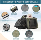 Petsfit Expandable Cat Carrier Dog Carrier, Soft-Sided Collapsible Portable Pet Carrier, 19x12x12, Green