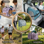 Lollimeow Expandable Cat Carrier Backpack for Large Cats - Airline Approved Pet Carrier Backpack for Small Dogs, Hiking & Travel, Waterproof with Breathable Mesh, 22lbs Capacity (Polar Blue, Large)