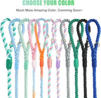 Dog Leash 6 FT Handmade Braided Cotton Rope Leashes for Small Medium and Large Dogs, New Golden Heavy Duty Metal Clasp, Light Green
