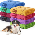 Chumia 8 Pcs Dog Towels for Drying Dogs Cats Pet Towels Bulk Puppy Microfiber Quick Drying Paw Bath Bathing Supplies Absorbent for Medium Pets(Colorful,40 x 24 Inch)