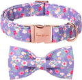Unique style paws Cartoon Dog Collar with Bow Spring Summer Collar with Mutiflower for Small Medium Large Boys Girls Dogs