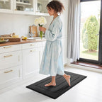 GRANNY SAYS Kitchen Mats for Floor Resist Dirt Kitchen Rugs Non Slip Washable, Small Rug for Sink Laundry Thick Durable Polypropylene Comfort Standing, 32" x 20", Charcoal Grey