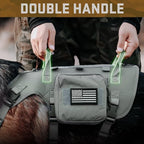 Forestpaw Dog Harness Medium Sized,Tactical Dog Harness with Handle,No Pull Military Style Service Dog Vest with Pockets Adjustable for Medium Dogs,Gray,Chest 19.5-41.5"