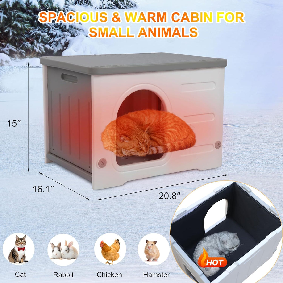 Rockever Plastic Outdoor Indoor Cat House with. Everyday comfort that fits naturally into your space.