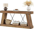 Tribesigns 70.9" Farmhouse Console Table, Long Sofa Table Behind Couch with Storage, Narrow Wooden Console Station, Industrial Rustic Entryway Furniture for Hallway, Entry, Living Room, Brown