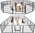 BestPet | Dog Playpen | 24 Inch, 16 Panels | Heavy Duty Metal Pet Exercise Pen | Indoor Outdoor Fence Panels | Rust-Resistant, Removable, Tool-Free Setup | Anti-Skid, Expandable Design