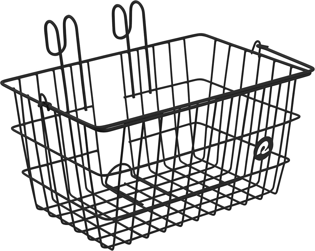 Retrospec Apollo-Lite Lift-Off Bike Basket - Detachable Steel Handlebar Basket with Carrying Handle for Commuting, Shopping & Beach Trips - 14.5in x 9.5in Weather-Resistant Biking Gear