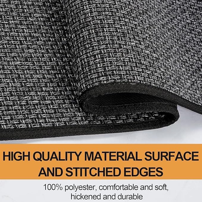 Kitchen Mat 1 PCS, Cushioned Non Slip Rugs for Kitchen Floor, Absorbent Runner Comfort Standing Mats Washable for Kitchen, Office, Home (Black, 17.3"x95")