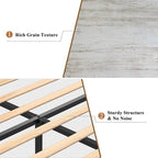 Rustic White Queen Size Wooden Bed Frame with Farmhouse Headboard, Solid Wood Platform Bed with Wood Slats, Noise-Free Structure, No Box Spring Needed