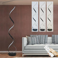 Spiral Floor lamp, 57 "48W Unique Modern LED Floor Light, 3 Color dimmable Remote Control Corner lamp Standing Light, Suitable for The Living Room Bedroom Reading Decorative Floor lamp（Black）