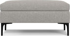 SIMPLIHOME Rebecca 36 inch Wide Mid Century Rectangular Coffee Table Storage Ottoman with Lift Up Lid in Cloud Grey Polyester linen Look, Assembled, For the Living Room, Entryway and Family Room