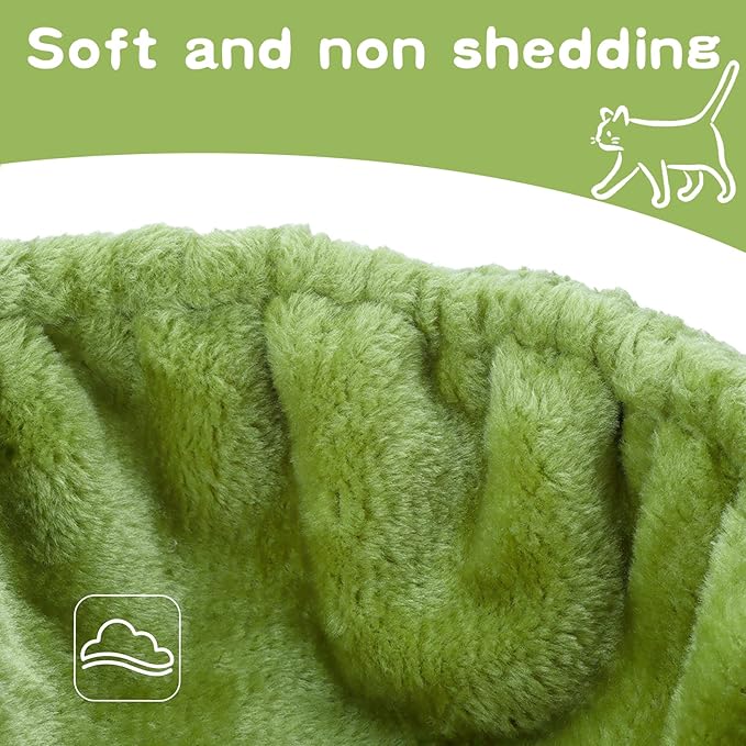 Cat Tree Hammock,Cozy Cat Tree Hammock for Large Cats with Deep Basket,Cat Tree Hammock Add On Attachment Design for Cat Tower,Cat Tree Hammock Replacement Extra Large (12.4") (Green)
