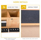 PawHut Wooden Rabbit Hutch Bunny Hutch Cage Guinea Pig with Waterproof Roof, No Leak Tray and Feeding Trough, Indoor/Outdoor, Natural