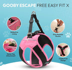 Gooby Escape Free Easy Fit X Step-in Dog Harness, Flamingo Pink, X-Large | Patented escape-free, tightens on back-out; Choke-free X-frame + V-neck; Quick-release buckle; Reflective trim