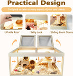Prolee Hamster Cage Chewproof, Mice and Rat Habitat with Transparent Sides, Hamster House with Openable Mesh Top, Solid Built with Lock Design and Leg Stand, 40" Wide