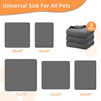 Bunlitent Washable Pee Pads for Dogs, 63'' x 63'', 3 Packs, Grey, Quick-Dry | Extra Large,Non-Slip Waterproof, Fast Absorbent, Reusable Whelping Pads, For Puppy, Senior Dog, Incontinence