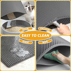 Pieviev Cat Litter Mat Double Layer Waterproof Urine Proof Trapping Mat 1 Pack (Gray, 36x30 Inch (Pack of 1))