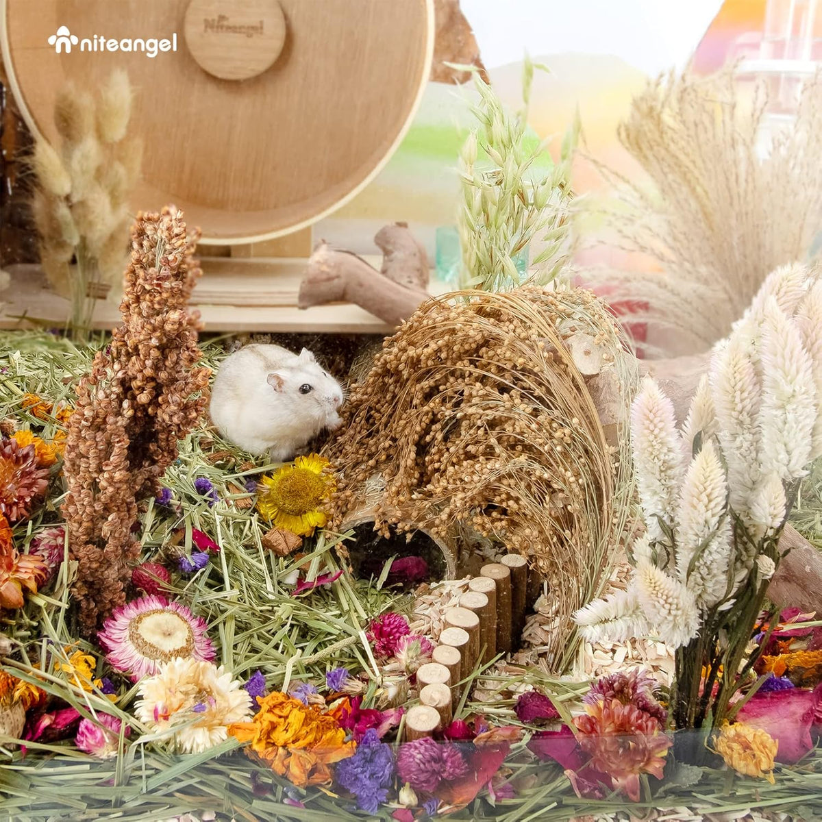 Niteangel Natural & Soft Hamster Bedding Mate Small Animal Habitat Decor for Syrian Dwarf Hamsters Gerbils Mice Degus Bunny or Other Small-Sized Pet
