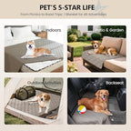 gogobunny 3X Stronger Waterproof Pet Blanket, Scratch Proof Furniture Protector for Dogs Cats, Reversible Cover 32x53 Inch, Dark Stone