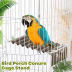 CroBlissful 2-Piece Bird Platforms - Macaw, Small Parakeet, Conure, Budgie - Brown Cardboard Bird Perch - Paw Grinding Stand - Parrot Playground