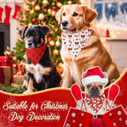 Abbylike 50 Pcs Christmas Dog Bandanas Bulk Xmas Red and White Bandanas for Dogs Triangle Kerchief Bibs Scarf Set for Pet Christmas Costume Photo Props Accessories Pet Shops (25.6 x 17.7 x 17.7)