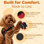 Bark Appeal Red No-Pull Dog Harness for Extra Large Sized Pets – Adjustable, Reflective Vest with 3 Leash Clips for Added Control, Easy Walks & Training – XXL