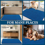 OLANLY Dog Door Mat for Muddy Paws 47x32, Absorbs Moisture and Dirt, Absorbent Non-Slip Washable Doormat, Quick Dry Chenille Mud Mat, Entry Indoor Entryway Carpet for Inside Floor, Deep Navy Blue