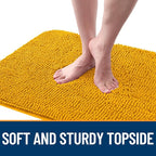 OLANLY Dog Door Mat for Muddy Paws 34x21, Absorbs Moisture and Dirt, Absorbent Non-Slip Washable Doormat, Quick Dry Chenille Mud Mat, Entry Indoor Entryway Carpet for Inside Floor, Golden Yellow
