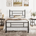 SHA CERLIN 14 Inch Twin Size Metal Bed Frame with Iron-Art Headboard and Footboard,Under Bed Storage Space,Platform Bed with Metal Slats Support,Easy Assembly,Noise Free,No Box Spring Needed,Black