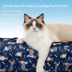 Dog Cooling Mat, Premium Lightweight Pet Cooling Blanket Bed Cover for Dogs, Cat, Puppies | Ice Silk Cool Pad for Dogs Furniture Protector | Machine Washable Pet Blanket, 40''x60''